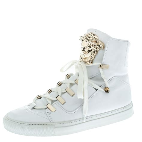 versace white leather medusa high-top sneakers price|Versace Medusa aevitas platform pumps.